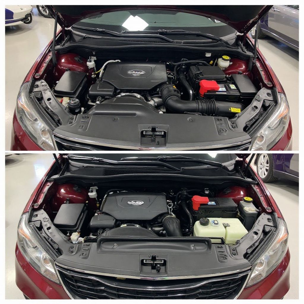 Detaliu curățare motor